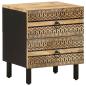 Preview: ARDEBO.de - Nachttisch Schwarz 40x33,5x46 cm Raues Mangoholz