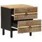 Preview: Nachttisch Schwarz 40x33,5x46 cm Raues Mangoholz