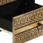 Preview: Nachttisch Schwarz 40x33,5x46 cm Raues Mangoholz
