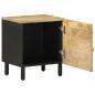 Preview: Nachttisch Schwarz 40x33,5x46 cm Raues Mangoholz