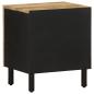Preview: Nachttisch Schwarz 40x33,5x46 cm Raues Mangoholz