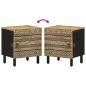 Preview: Nachttisch Schwarz 40x33,5x46 cm Raues Mangoholz