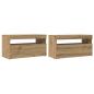 Preview: TV-Schrank mit LED-Leuchten Artisan-Eiche 75x35x40 cm