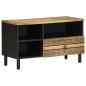 Preview: ARDEBO.de - TV-Schrank Schwarz 80x33,5x46 cm Raues Mangoholz