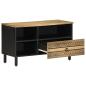 Preview: TV-Schrank Schwarz 80x33,5x46 cm Raues Mangoholz