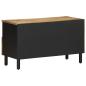 Preview: TV-Schrank Schwarz 80x33,5x46 cm Raues Mangoholz
