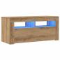 Preview: TV-Schrank mit LED-Leuchten Artisan-Eiche 90x35x40 cm
