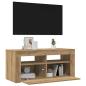 Preview: TV-Schrank mit LED-Leuchten Artisan-Eiche 90x35x40 cm