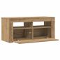 Preview: TV-Schrank mit LED-Leuchten Artisan-Eiche 90x35x40 cm