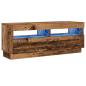 Preview: TV-Schrank mit LED-Leuchten Altholz-Optik 100x35x40 cm