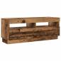 Preview: TV-Schrank mit LED-Leuchten Altholz-Optik 100x35x40 cm