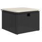 Preview: 5-tlg. Garten-Sofagarnitur mit Kissen Schwarz Poly Rattan