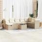 Preview: ARDEBO.de - 9-tlg. Garten-Sofagarnitur mit Kissen Beige Poly Rattan