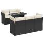 Preview: 6-tlg. Garten-Sofagarnitur mit Kissen Schwarz Poly Rattan