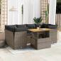 Preview: ARDEBO.de - 7-tlg. Garten-Sofagarnitur mit Kissen Grau Poly Rattan