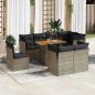 Preview: ARDEBO.de - 9-tlg. Garten-Sofagarnitur mit Kissen Grau Poly Rattan