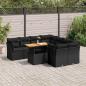 Preview: ARDEBO.de - 9-tlg. Garten-Sofagarnitur mit Kissen Schwarz Poly Rattan
