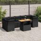 Preview: ARDEBO.de - 8-tlg. Garten-Sofagarnitur mit Kissen Schwarz Poly Rattan