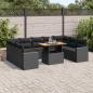 Preview: ARDEBO.de - 10-tlg. Garten-Sofagarnitur mit Kissen Schwarz Poly Rattan