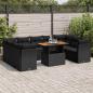 Preview: ARDEBO.de - 10-tlg. Garten-Sofagarnitur mit Kissen Schwarz Poly Rattan