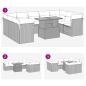 Preview: 10-tlg. Garten-Sofagarnitur mit Kissen Schwarz Poly Rattan