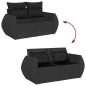Preview: 7-tlg. Garten-Sofagarnitur mit Kissen Schwarz Poly Rattan