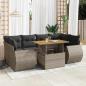 Preview: ARDEBO.de - 7-tlg. Garten-Sofagarnitur mit Kissen Grau Poly Rattan