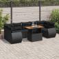 Preview: ARDEBO.de - 8-tlg. Garten-Sofagarnitur mit Kissen Schwarz Poly Rattan
