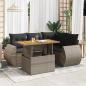 Preview: ARDEBO.de - 5-tlg. Garten-Sofagarnitur mit Kissen Grau Poly Rattan