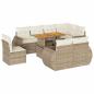 Preview: 9-tlg. Garten-Sofagarnitur mit Kissen Beige Poly Rattan