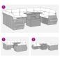Preview: 10-tlg. Garten-Sofagarnitur mit Kissen Grau Poly Rattan