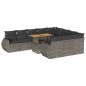 Preview: 11-tlg. Garten-Sofagarnitur mit Kissen Grau Poly Rattan