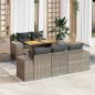 Preview: ARDEBO.de - 6-tlg. Garten-Sofagarnitur mit Kissen Grau Poly Rattan