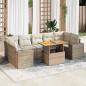 Preview: ARDEBO.de - 8-tlg. Garten-Sofagarnitur mit Kissen Beige Poly Rattan