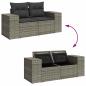 Preview: 9-tlg. Garten-Sofagarnitur mit Kissen Grau Poly Rattan