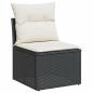 Preview: ARDEBO.de - 6-tlg. Garten-Sofagarnitur mit Kissen Schwarz Poly Rattan