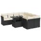 Preview: 9-tlg. Garten-Sofagarnitur mit Kissen Schwarz Poly Rattan