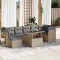 Preview: ARDEBO.de - 8-tlg. Garten-Sofagarnitur mit Kissen Beige Poly Rattan