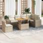 Preview: ARDEBO.de - 7-tlg. Garten-Sofagarnitur mit Kissen Beige Poly Rattan