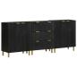 Preview: ARDEBO.de - 3-tlg. Sideboards Schwarz Holzwerkstoff