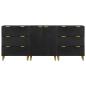Preview: 3-tlg. Sideboards Schwarz Holzwerkstoff