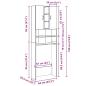 Preview: Waschmaschinenschrank Artisan-Eiche 64x25,5x190 cm