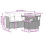 Preview: 5-tlg. Garten-Sofagarnitur mit Kissen Grau Poly Rattan