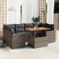 Preview: ARDEBO.de - 7-tlg. Garten-Sofagarnitur mit Kissen Grau Poly Rattan