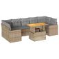 Preview: 8-tlg. Garten-Sofagarnitur mit Kissen Beige Poly Rattan