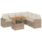 Preview: 7-tlg. Garten-Sofagarnitur mit Kissen Beige Poly Rattan