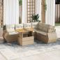 Preview: ARDEBO.de - 7-tlg. Garten-Sofagarnitur mit Kissen Beige Poly Rattan