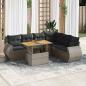 Preview: ARDEBO.de - 7-tlg. Garten-Sofagarnitur mit Kissen Grau Poly Rattan