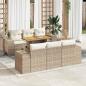 Preview: ARDEBO.de - 7-tlg. Garten-Sofagarnitur mit Kissen Beige Poly Rattan