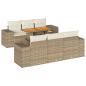 Preview: 7-tlg. Garten-Sofagarnitur mit Kissen Beige Poly Rattan